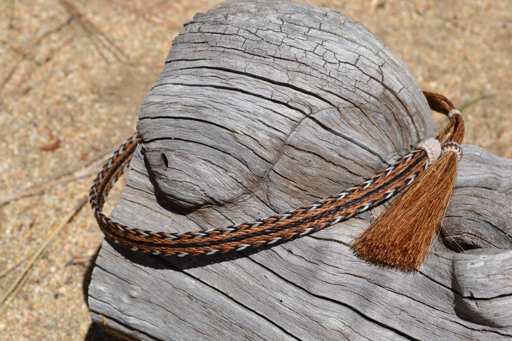 Horsehair Five Strand Single Tassel Cowboy Hat Band