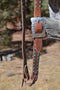 Jose Ortiz 1" Harness Split Ear Headstall Teal Buckstitch  - Square Buckle