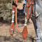 Jose Ortiz Medium Oil Shape Brow Headstall Fancy Natural/Black Rawhide