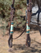 Jose Ortiz Dark Chocolate Oil Shape Brow Headstall Natural/Lt Turquoise Rawhide