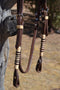 Jose Ortiz Heavy Oil Harness Browband Headstall Fancy Natural/Brown Rawhide