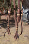 Jose Ortiz Heavy Oil HL Shape Browband Headstall Natural Rawhide Knots