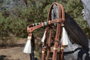 Jose Ortiz Harness Futurity Cross-Over Headstall Natural/Turquoise Rawhide