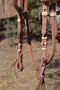 Jose Ortiz Harness Futurity Cross-Over Headstall Natural/Latigo Rawhide - Sorrel